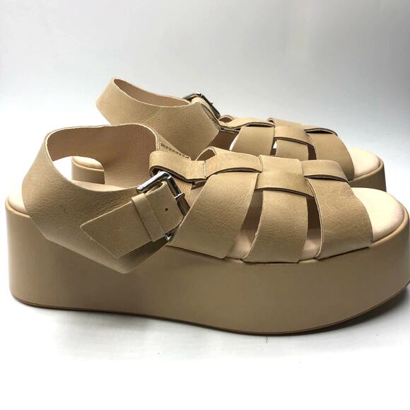 Anthropologie x Pilcro Tan Platform Leather Fisherman Sandals Size EU 40 / US 10 - Picture 4 of 8